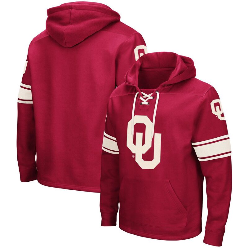 コロシアム メンズ トップス Tシャツ レース パーカー Men's Colosseum Crimson Oklahoma Sooners 2.0 Lace-Upullover Hoodie Okl Red レッド