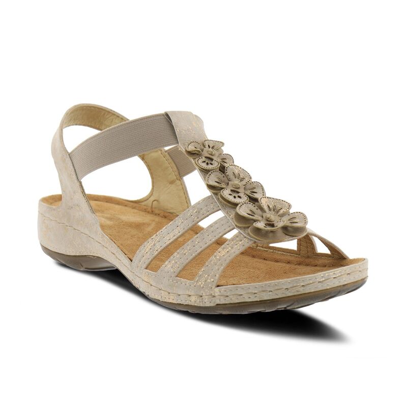 発条足取り レディース シューズ サンダル Flexus by Spring Step Adede Women\u0027s T-Strap Sandalsoft Gold ゴールド