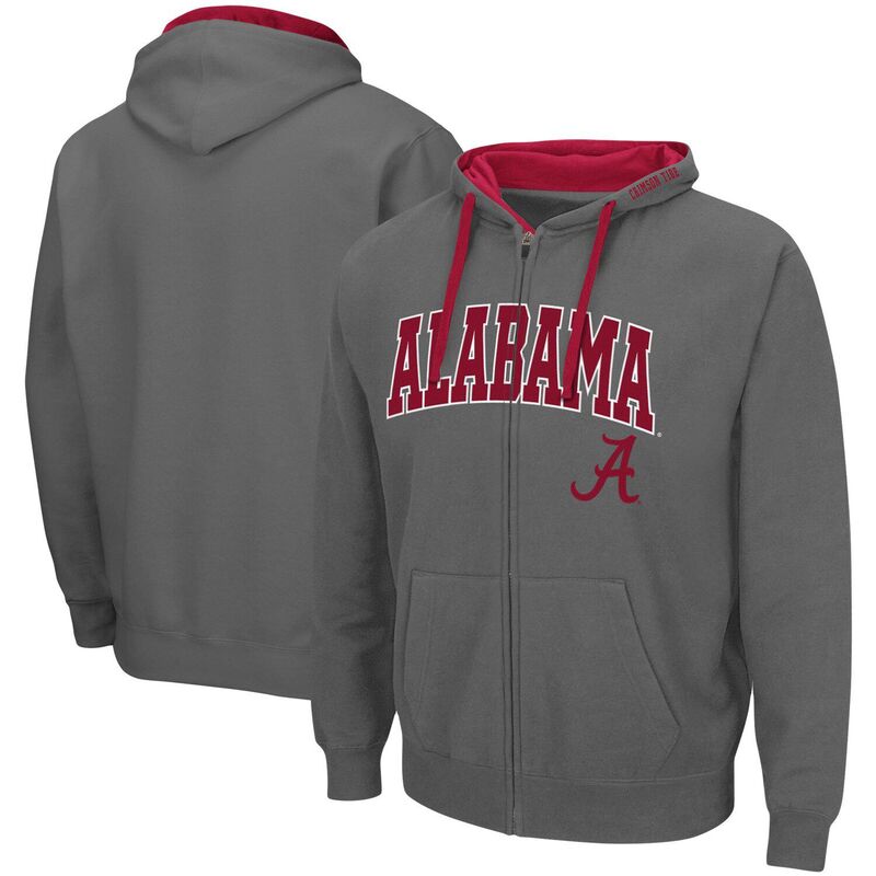 コロシアム メンズ トップス Tシャツ トール パーカー Men's Colosseum Charcoalabama Crimson Tide Big & Tall Full-Zip Hoodie Ala Charco チャコール