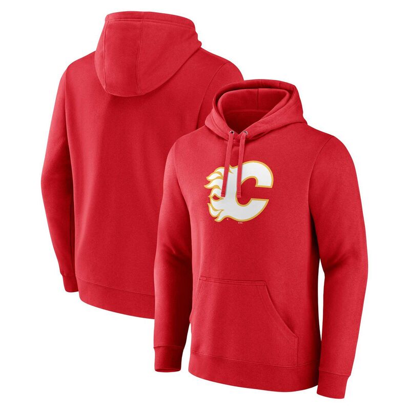 アンブランデッド メンズ トップス Tシャツ ロゴ パーカー Unbranded Men's Fanatics Branded Red Calgary Flames Primary Team Logo Pullover Hoodie Flm Red レッド