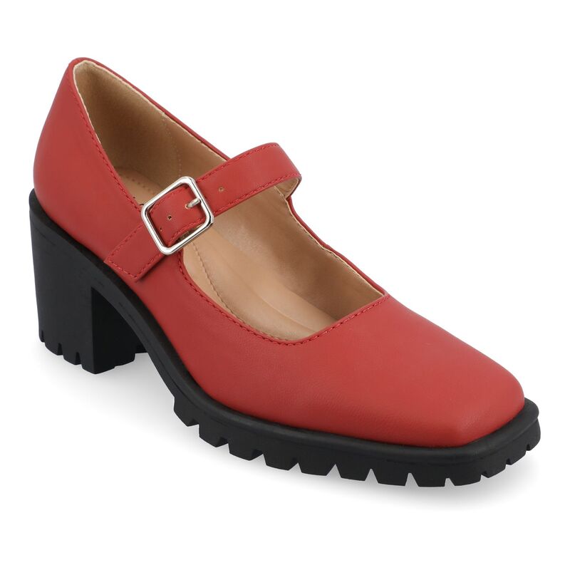 ジャーニー レディース シューズ パンプス ヒール Journee Gladys Women's Mary Jane Block Heels Red レッド