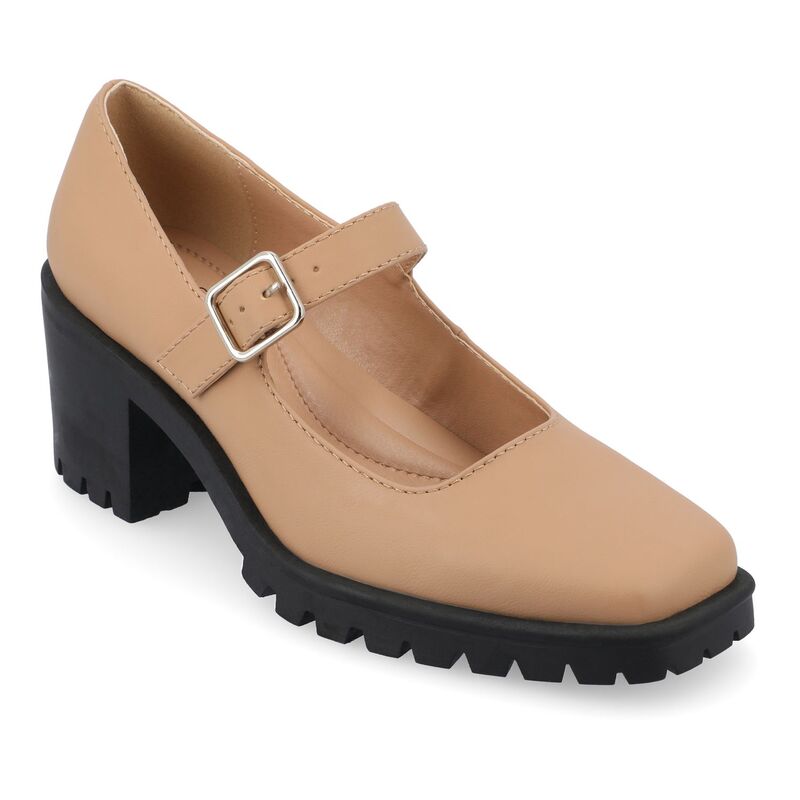 ジャーニー レディース シューズ パンプス ヒール Journee Gladys Women's Mary Jane Block Heels Tan タン