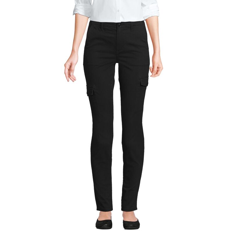 ランズエンド レディース ボトムス カジュアルパンツ Women Lands End Mid Rise Slim Cargo Chino Pants Black ブラック