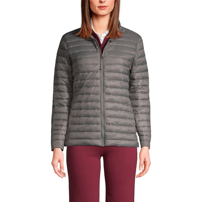 ランズ挙げ句の果て レディース アウター 上衣・上衣 Women\u0027s Lands\u0027 End School Uniform ThermoPlume Jacket Arctic Gray 薄墨色