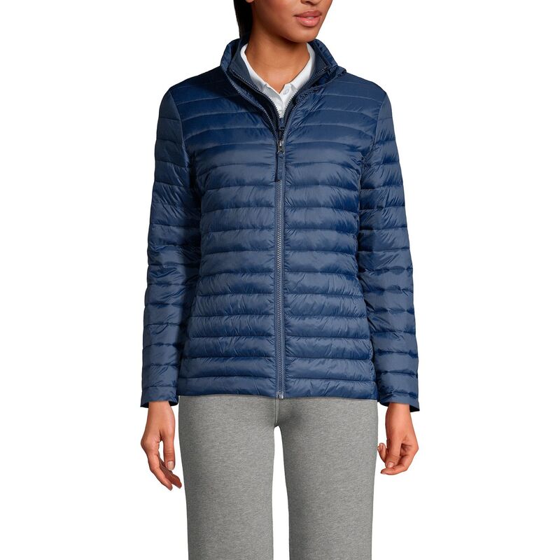 ランズ挙げ句の果て レディース アウター 上衣・上衣 Women\u0027s Lands\u0027 End School Uniform ThermoPlume Jacket Classic Navy 米国海軍