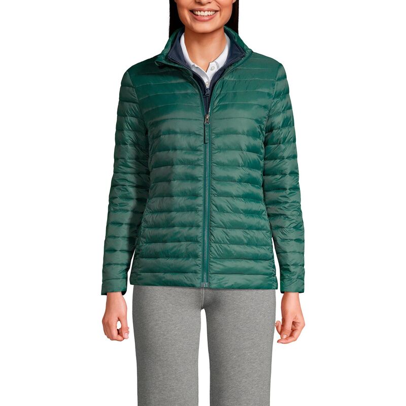 ランズ挙げ句の果て レディース アウター 上衣・上衣 Women\u0027s Lands\u0027 End School Uniform ThermoPlume Jacket Evergreen