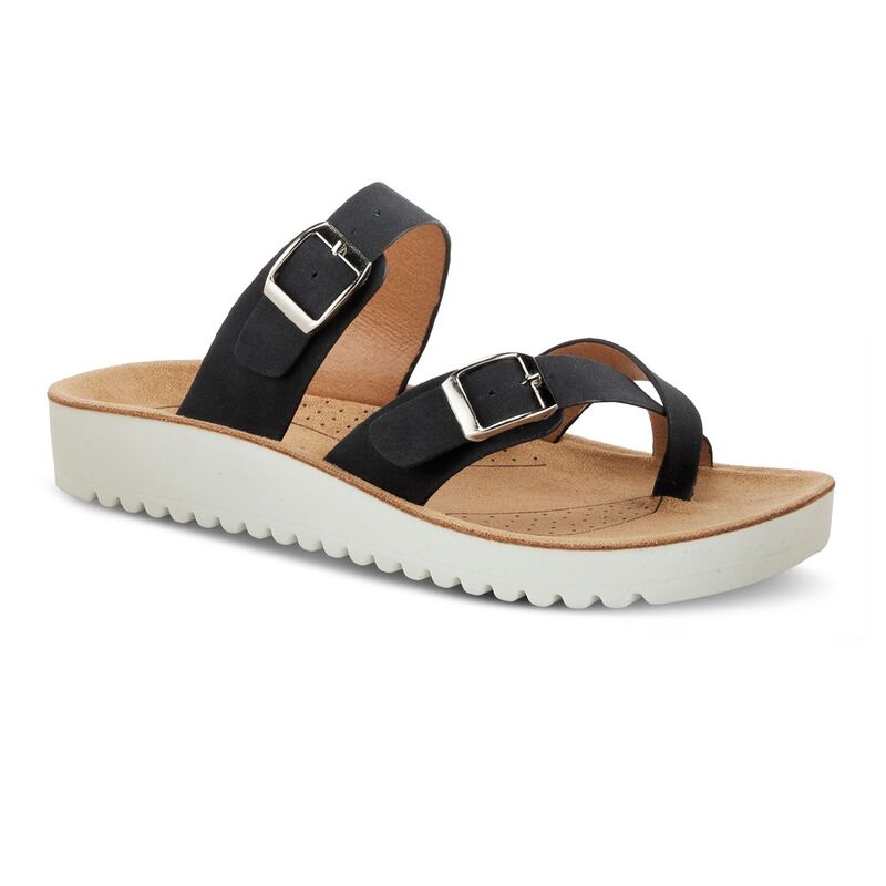 フレクサス レディース シューズ サンダル Flexus by Spring Step Bayside Women's Toe Loop Sandals Black ブラック｜ReVida 店