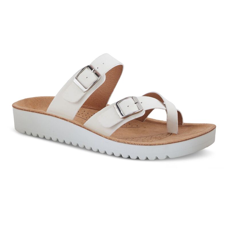 フレクサス レディース シューズ サンダル Flexus by Spring Step Bayside Women's Toe Loop Sandals White ホワイト｜ReVida 店