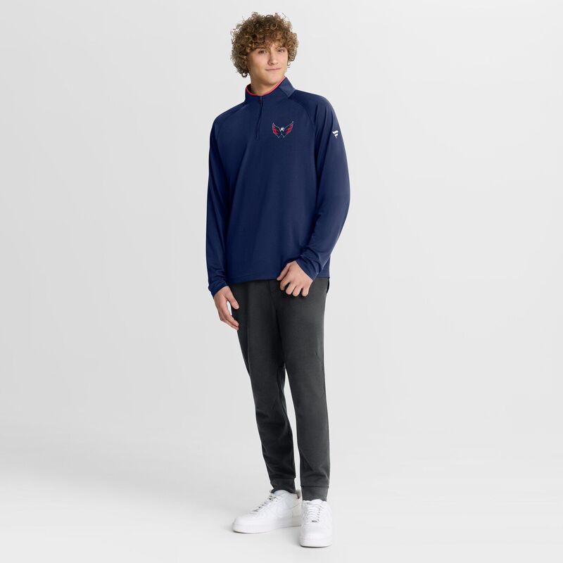ファナティクス メンズ トップス Tシャツ キャップ Men's Fanatics Navy Washington Capitals Authentic Pro Rink Training Quarter-Zipullover Cap Navy ネイビー｜ReVida 店