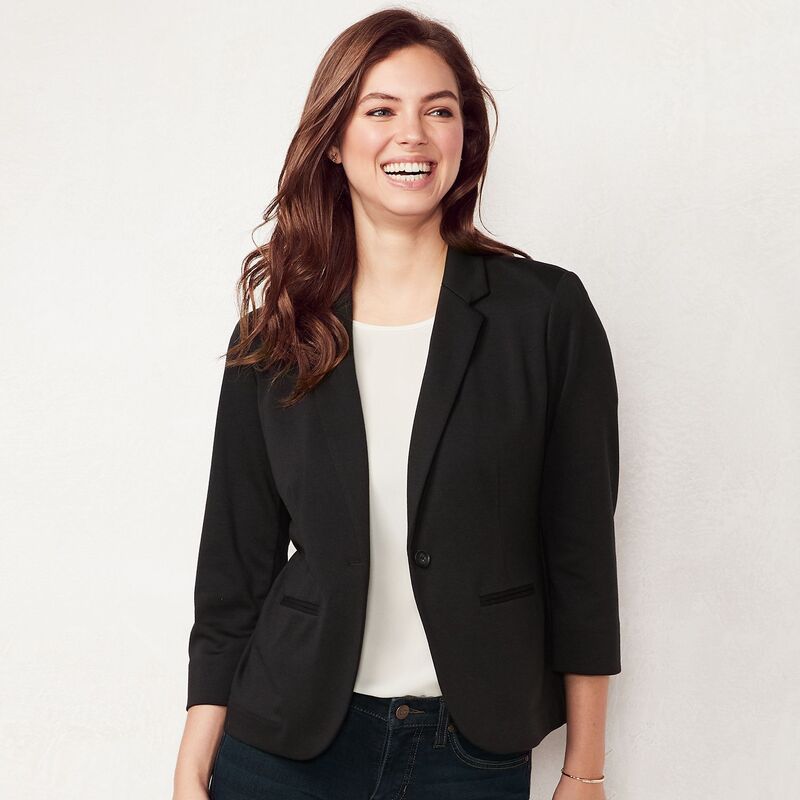 LC Lauren Conrad レディース アウター ジャケット・ブルゾン ブレザー Women's LC Lauren Conrad Fitted Blazer Dull Black ブラック