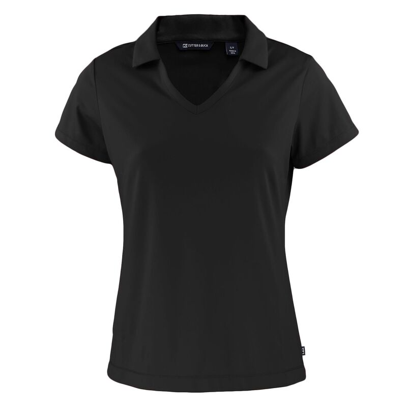 截断機アンドうしろ側 レディース トップス プルオーバー V素っ首 スポーツシャツ Cutter \u0026 Buck Daybreak Eco Recycled Womens V-neck Polo Black 黒いこと