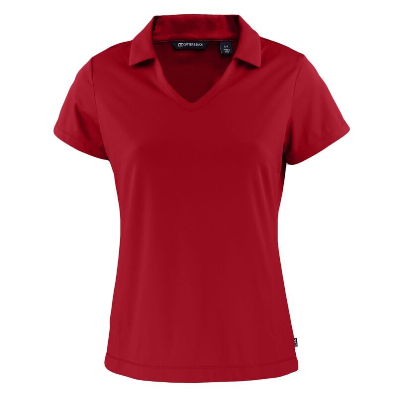 截断機アンドうしろ側 レディース トップス プルオーバー V素っ首 スポーツシャツ Cutter \u0026 Buck Daybreak Eco Recycled Womens V-neck Polo Cardinal Red 赤いこと