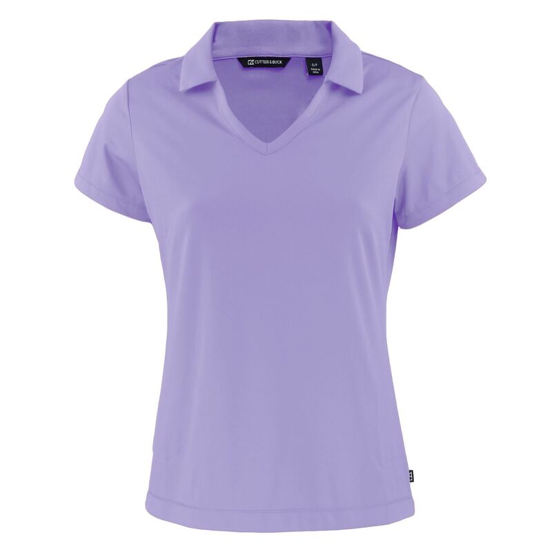 截断機アンドうしろ側 レディース トップス プルオーバー V素っ首 スポーツシャツ Cutter \u0026 Buck Daybreak Eco Recycled Womens V-neck Polo Hyacinth