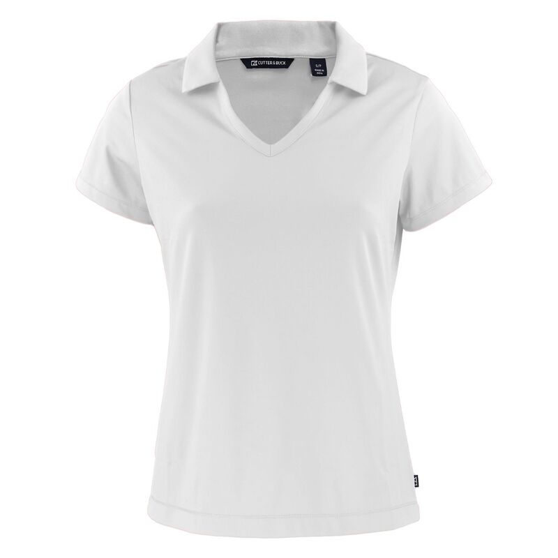 截断機アンドうしろ側 レディース トップス プルオーバー V素っ首 スポーツシャツ Cutter \u0026 Buck Daybreak Eco Recycled Womens V-neck Polo White 白いこと