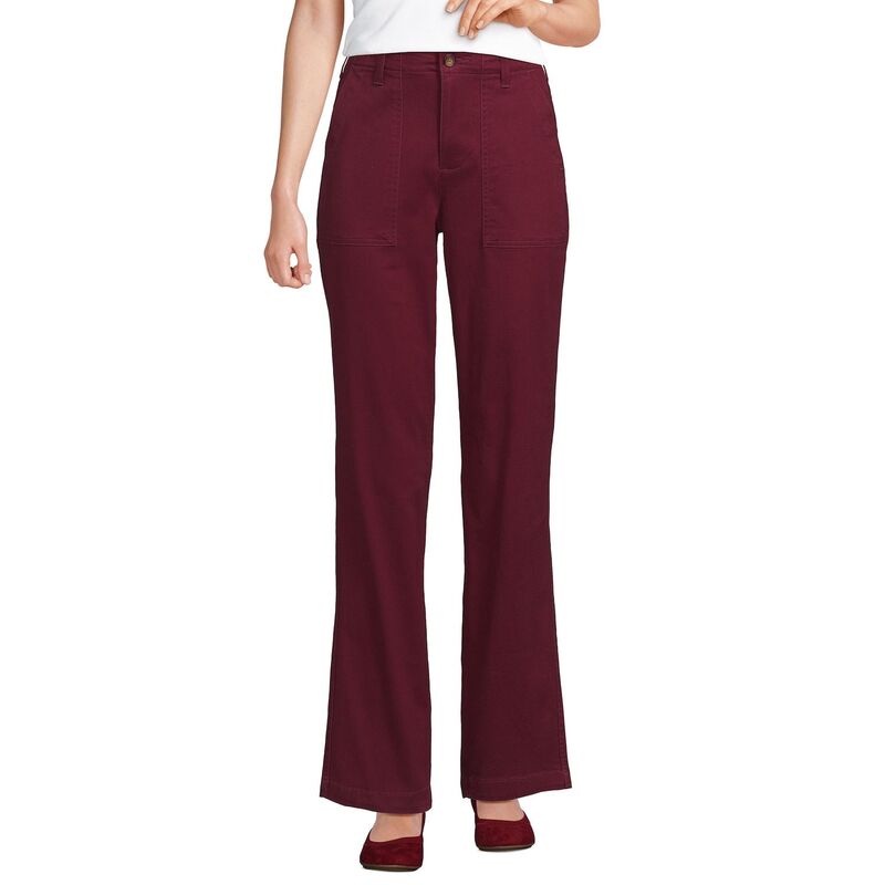 ランズエンド レディース ボトムス カジュアルパンツ Women's Lands' End High Rise Chino Utility Pants Rich Burgundy バーガンディ