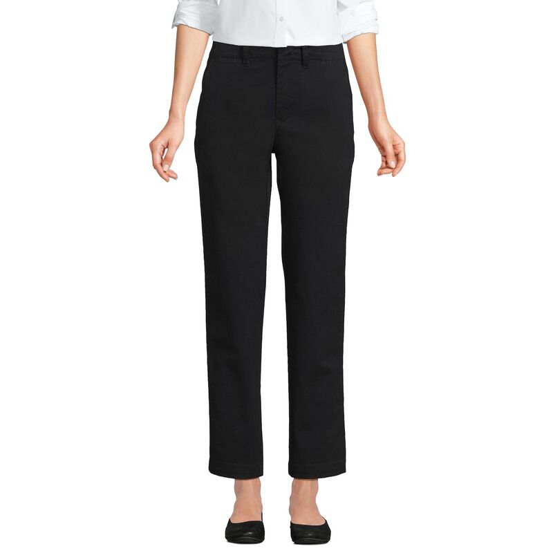 ランズエンド レディース ボトムス カジュアルパンツ ストレート アンクル Women's Lands' End Mid Rise Classic Straight Leg Chino Ankle Pants Black ブラック｜ReVida 店