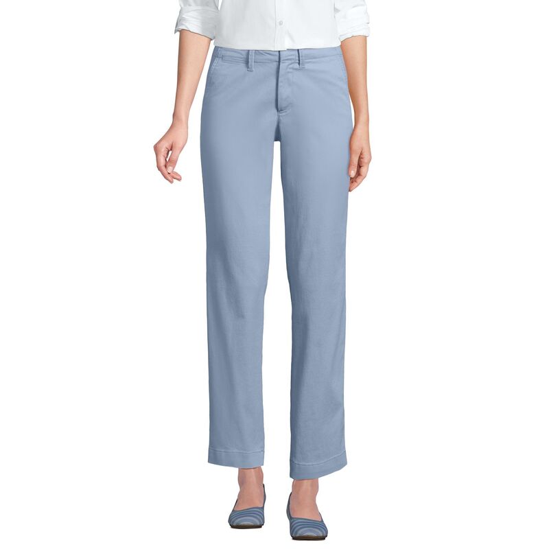 ランズエンド レディース ボトムス カジュアルパンツ ストレート アンクル Women's Lands' End Mid Rise Classic Straight Leg Chino Ankle Pants Pale Slate Blue スレート 15,251円