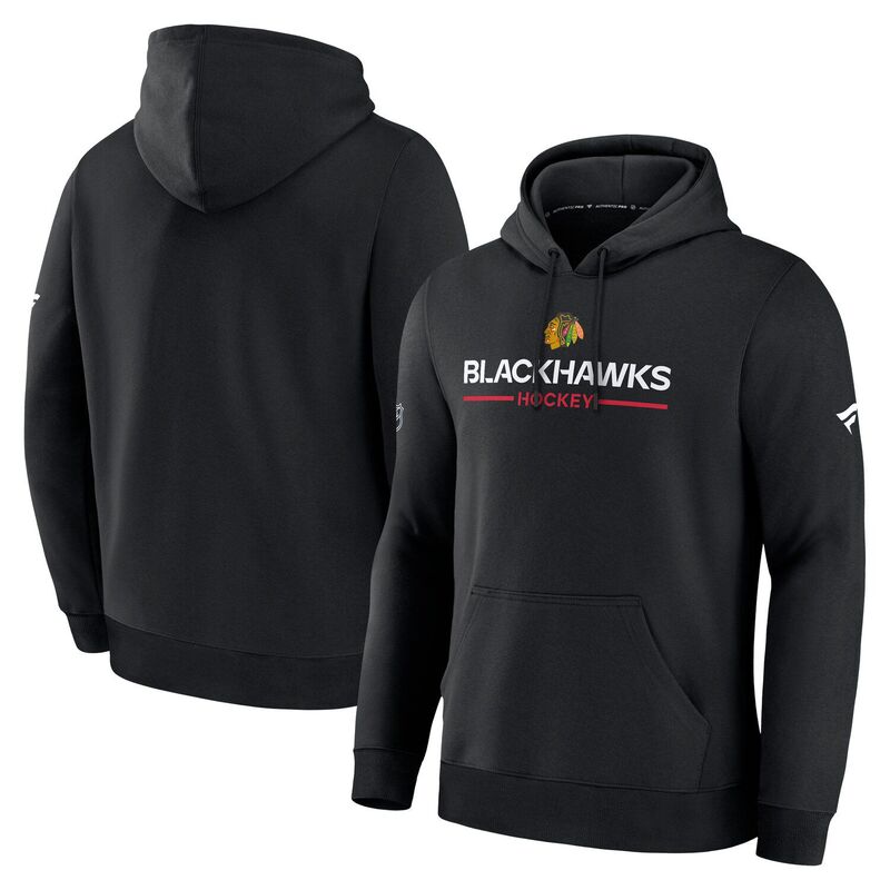 ファナティクス メンズ トップス Tシャツ パーカー Men's Fanatics Black Chicago Blackhawks Authentic Pro Primary Hoodie Hwk Black ブラック