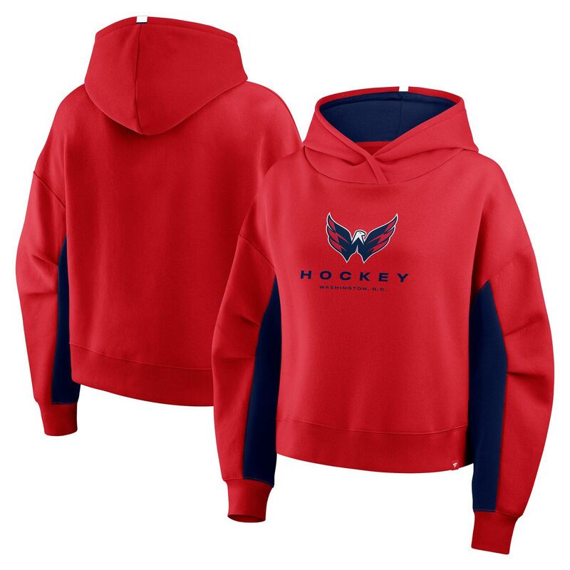 ファナティクス レディース トップス Tシャツ キャップ パーカー Women's Fanatics Red Washington Capitals Back Check Boxy Hoodie Cap Red レッド
