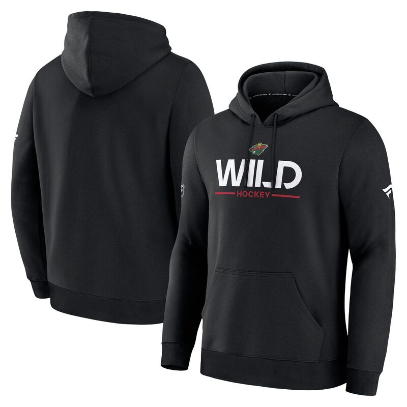 ファナティクス メンズ トップス Tシャツ パーカー Men's Fanatics Black Minnesota Wild Authentic Pro Primary Hoodie Wld Black ブラック