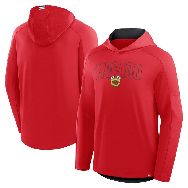 ファナティクス メンズ トップス プルオーバー パーカー Men\u0027s Fanatics Red Chicago Blackhawks Penalty Shot Long Sleeve Hoodie T-Shirt Hwk Red 赤いこと