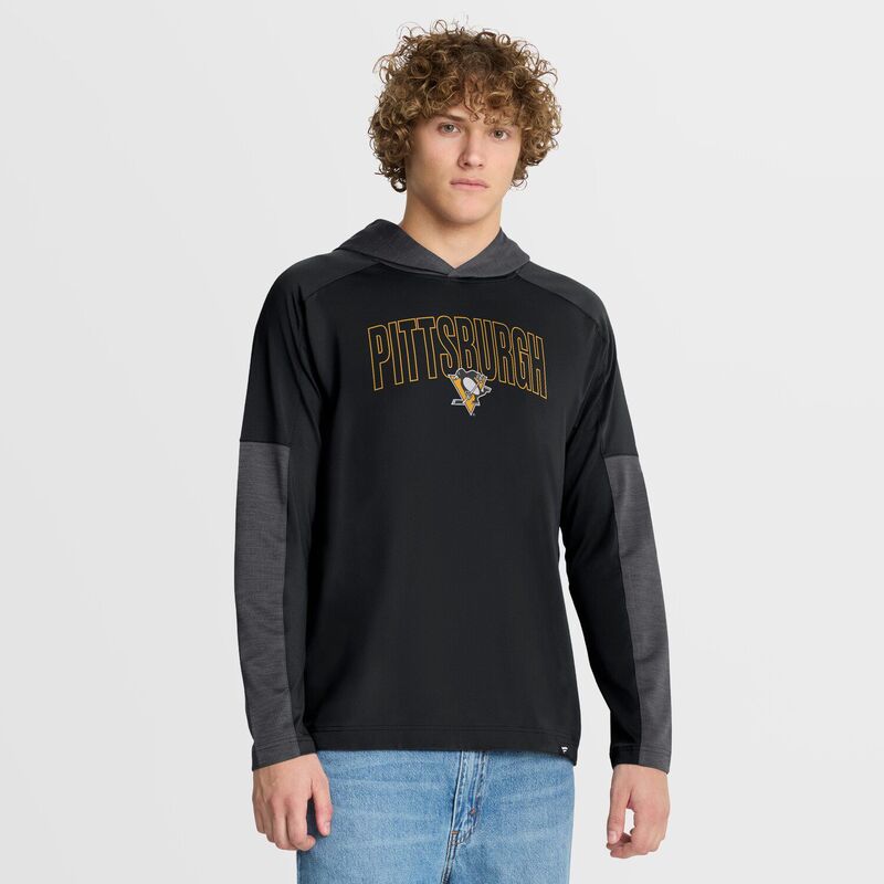 ファナティクス メンズ トップス プルオーバー パーカー Men\u0027s Fanatics Black Pittsburgh Penguins Penalty Shot Long Sleeve Hoodie T-Shirt Png Black 黒いこと