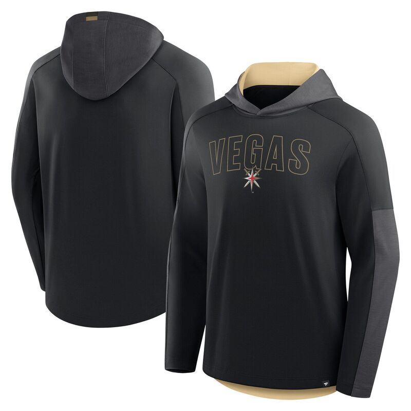 ファナティクス メンズ トップス プルオーバー パーカー Men\u0027s Fanatics Black Vegas Golden Knights Penalty Shot Long Sleeve Hoodie T-Shirt Lvk Black 黒いこと