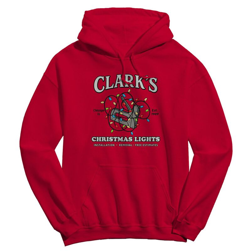 アニメキャラクター メンズ トップス Tシャツ パーカー グラフィック Licensed Character Men's Nationalampoon's Christmas Vacation Clark's Christmas Lights Est 1989 Graphic Hoodie Red レッド