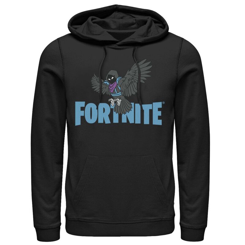 アニメ文字記号 メンズ トップス プルオーバー ロゴタイプ パーカー Licensed Character Men\u0027s Fortnite Raven Logo Hoodie Black 黒いこと