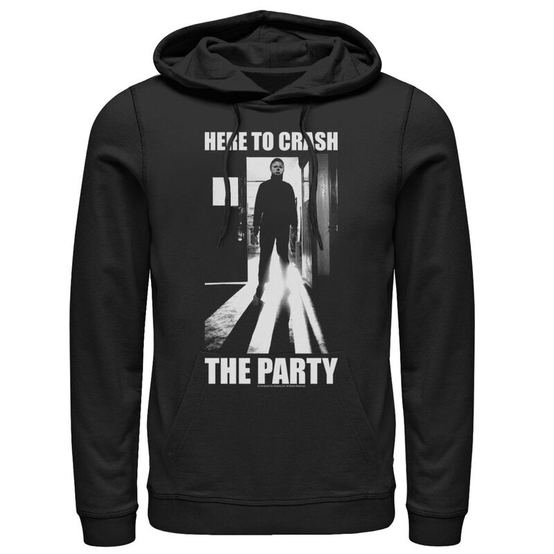 アニメ文字記号 メンズ トップス プルオーバー パーカー Licensed Character Men\u0027s Halloween Michael Myers Here To Crash The Party Hoodie Black 黒いこと