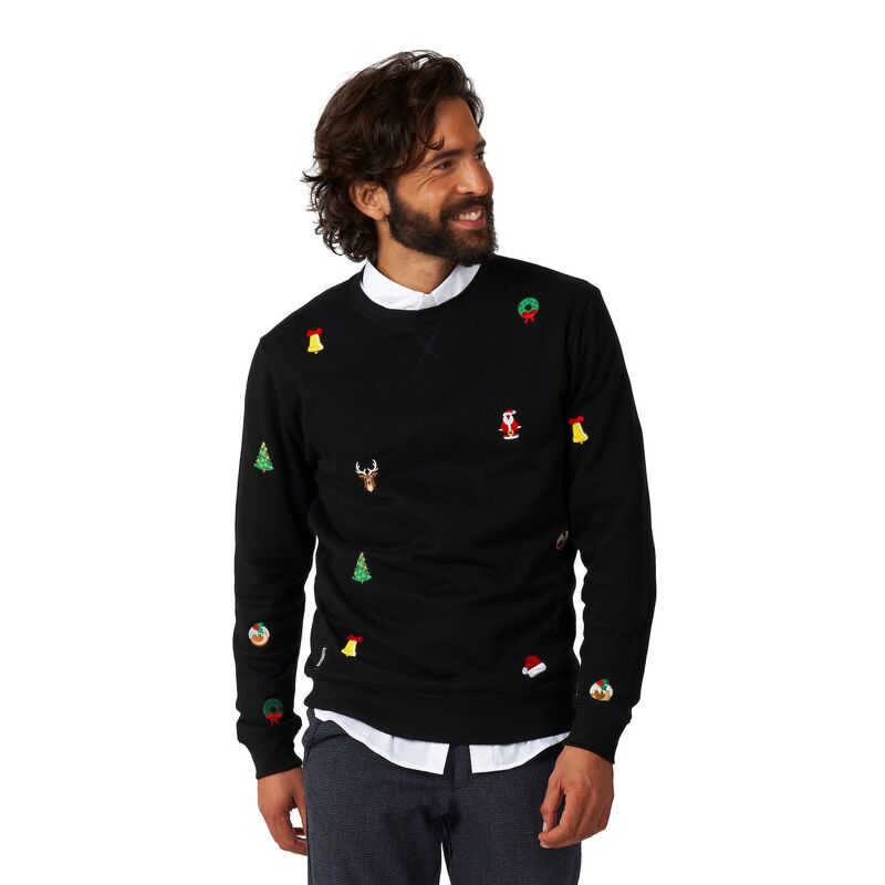 アニメキャラクター メンズ アウター ニット・セーター スウェット シャツ Licensed Character Men's OppoSuits Christmas Icons Black Christmasweatshirt Black ブラック