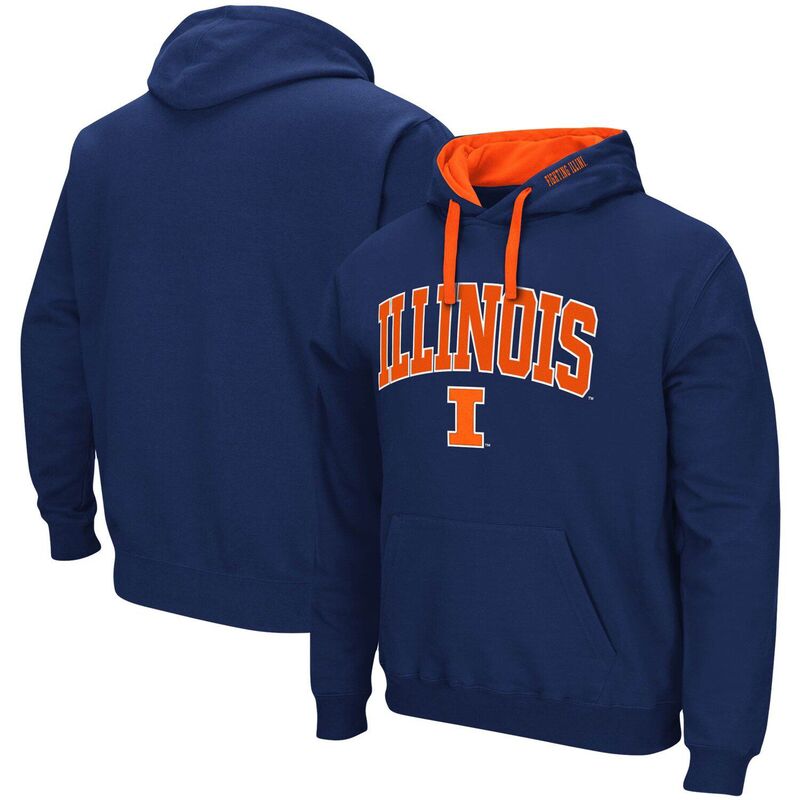 円形劇場 メンズ トップス プルオーバー トール ロゴタイプ パーカー Men\u0027s Colosseum Navy Illinois Fighting Illini Big \u0026 Tall Arch \u0026 Logo 2.0 Pullover Hoodie Ill Navy 米国海軍