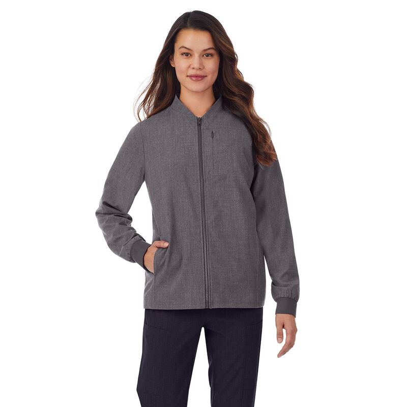 クドルドッズ レディース トップス プルオーバー 上衣 Women\u0027s Cuddl Dudscrubs 5-Pocket Lined Jacket Charcoal Heather Gray 濃灰色