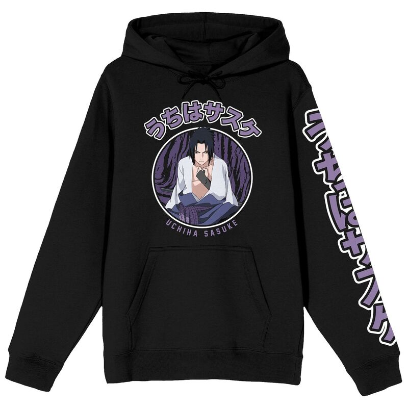 アニメキャラクター メンズ トップス Tシャツ パーカー Licensed Character Men's Naruto Shippuden Sasuke Hoodie Black ブラック