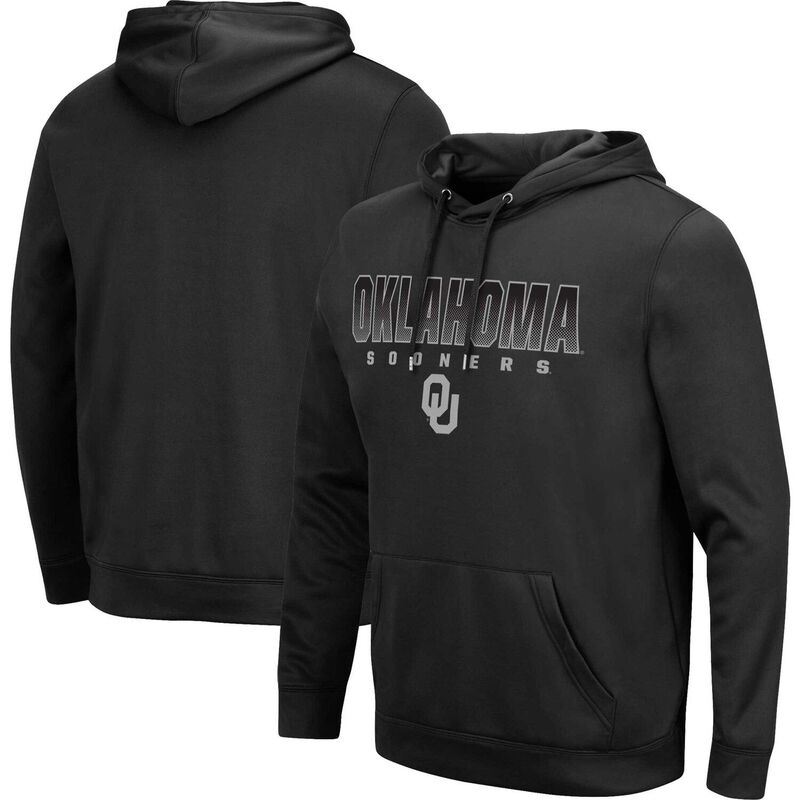 円形劇場 メンズ トップス プルオーバー パーカー Men\u0027s Colosseum Black Oklahoma Sooners Blackout 3.0 Pullover Hoodie Okl Black 黒いこと