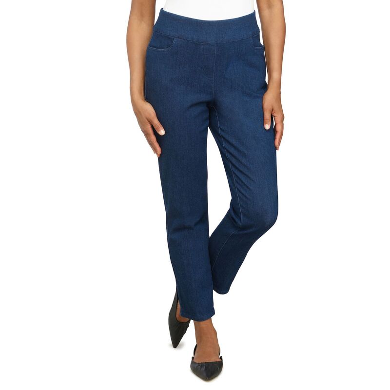 アルフレッド ダナー レディース ボトムス カジュアルパンツ プチ デニム Petite Alfredunner Super Stretch Pull-On Straight-Leg Denim Pants Dark Denim デニム|ReVida 店
