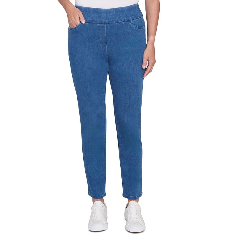 アルフレッド ダナー レディース ボトムス カジュアルパンツ プチ デニム Petite Alfredunner Super Stretch Pull-On Straight-Leg Denim Pants Medium Denim デニム|ReVida 店