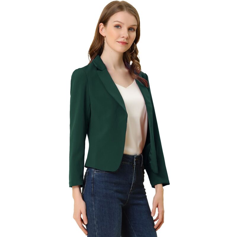 アレグラ ケー レディース アウター ジャケット・ブルゾン フラワー柄 プリント ブレザー フラワー ALLEGRA K Women's Open Front Floral Print Blazer Green Solid グリーン｜ReVida 店