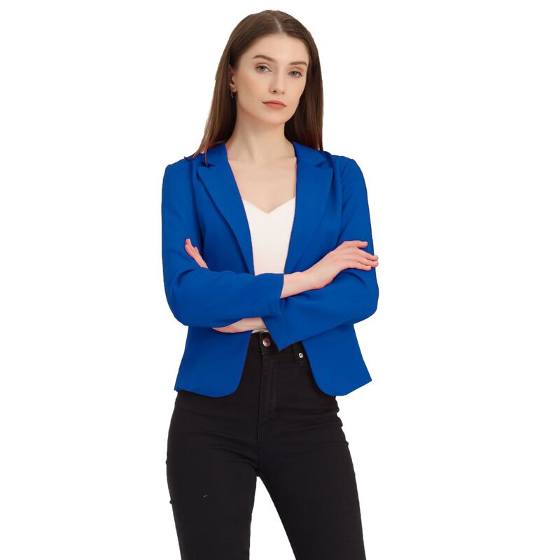 アレグラ ケー レディース アウター ジャケット・ブルゾン フラワー柄 プリント ブレザー フラワー ALLEGRA K Women's Open Front Floral Print Blazeroyal Blue Solid ブルー｜ReVida 店