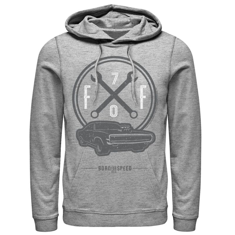 アニメ文字記号 メンズ トップス プルオーバー パーカー Licensed Character Men\u0027s Fast \u0026 Furious Born for Speed \u0026 Cars Hoodie Athletic Heather ギョリュウモドキ