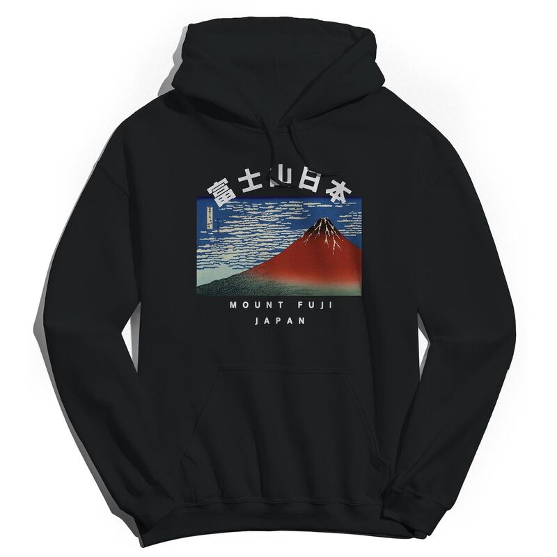 アニメキャラクター メンズ トップス Tシャツ パーカー Licensed Character Men's Mount Fuji Hoodie Black ブラック｜ReVida 店 10,991円