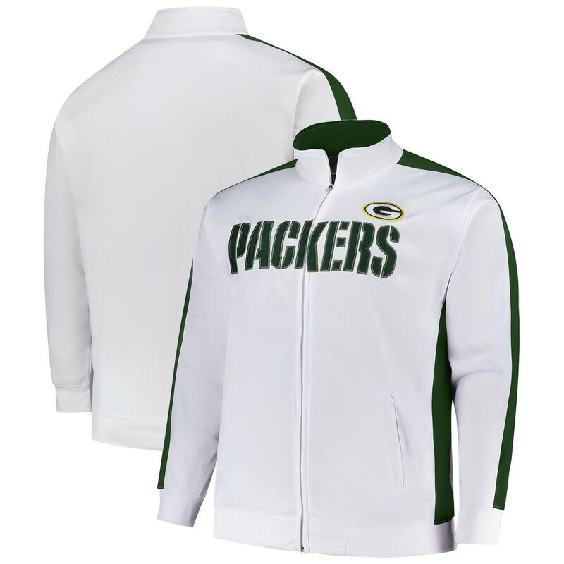 ファナティクス メンズ アウター ジャケット・ブルゾン トール Men Fanatics White Green Bay Packers Big \u0026 Tall Tricot Full-Zip Track Jacket Pkr White ホワイト