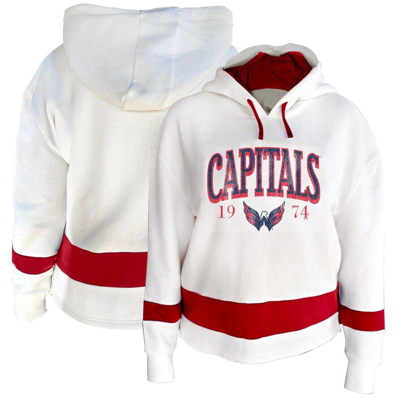 プロファイル レディース トップス プルオーバー つけ加える大きさ 旗がしら パーカー Women\u0027s Profile White Washington Capitals Plusize Hoodie Cap White 白いこと