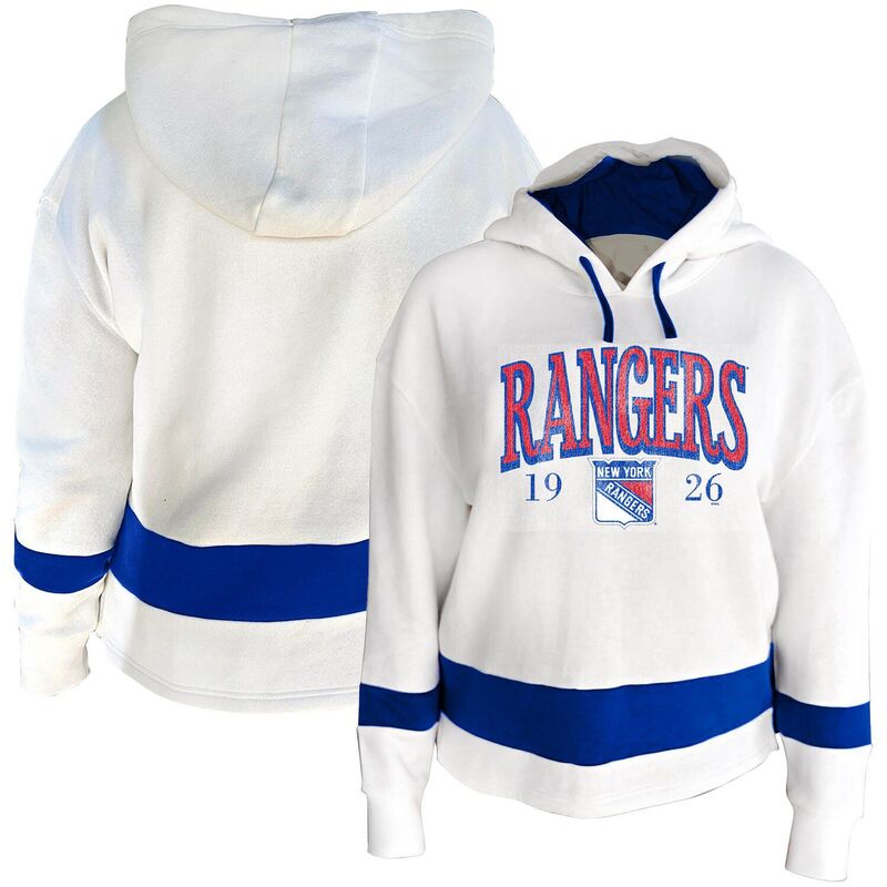 プロファイル レディース トップス プルオーバー つけ加える大きさ パーカー Women\u0027s Profile White New York Rangers Plusize Hoodie Ran White 白いこと