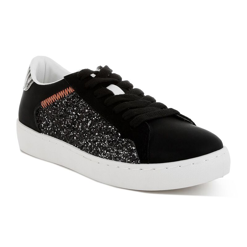 ロンドンラグ レディース シューズ スニーカー レザー フェイクレザー London Rag Cosmolight Women's Faux Leather Glitter Sneakers Black ブラック 14,186円