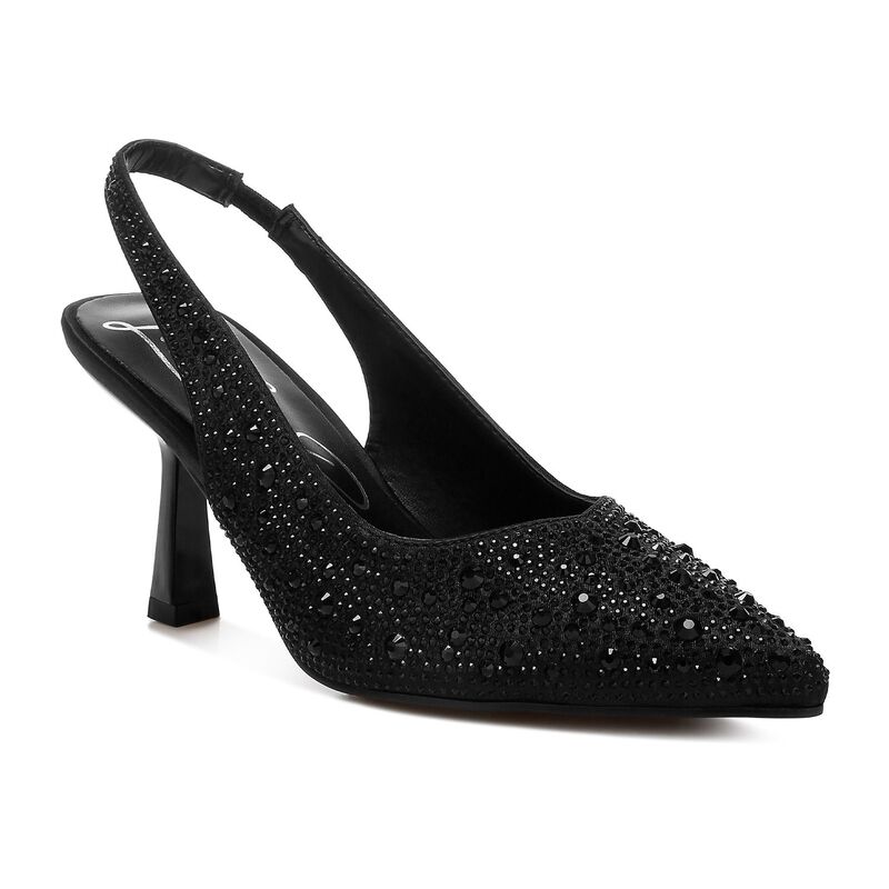 ロンドンラグ レディース シューズ サンダル サテン ヒール London Rag Ararki Women'satin Pearl Slingback Heels Black ブラック 12,935円
