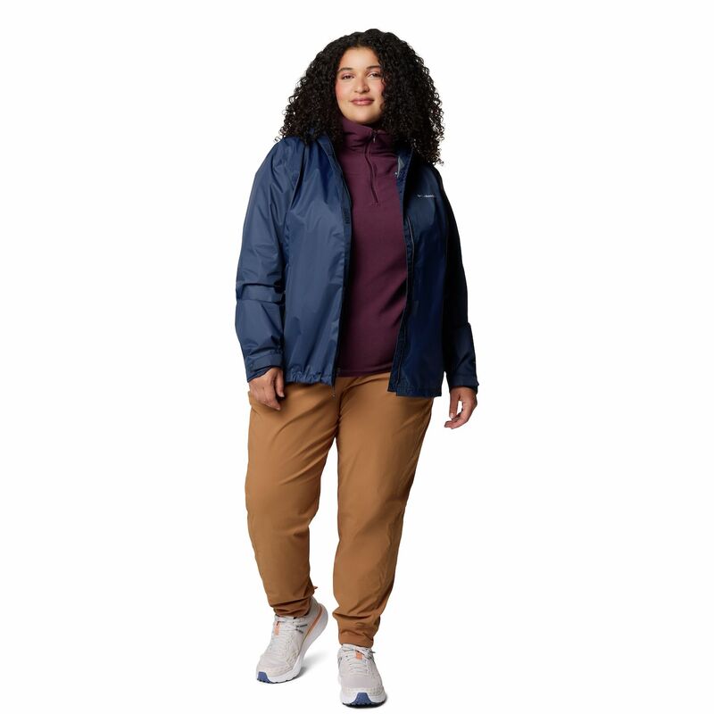 コロンビア レディース アウター ジャケット・ブルゾン プラスサイズ Plusize Columbiarcadia II Hooded Packable Jacket Collegiate Navy ネイビー｜ReVida 店
