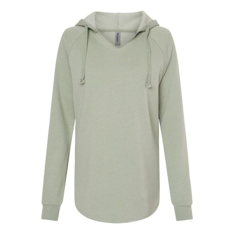 フロソ レディース トップス Tシャツ スウェット Floso Independentrading Co. Womens Lightweight California Wave Washooded Sweatshirt Sage セージ