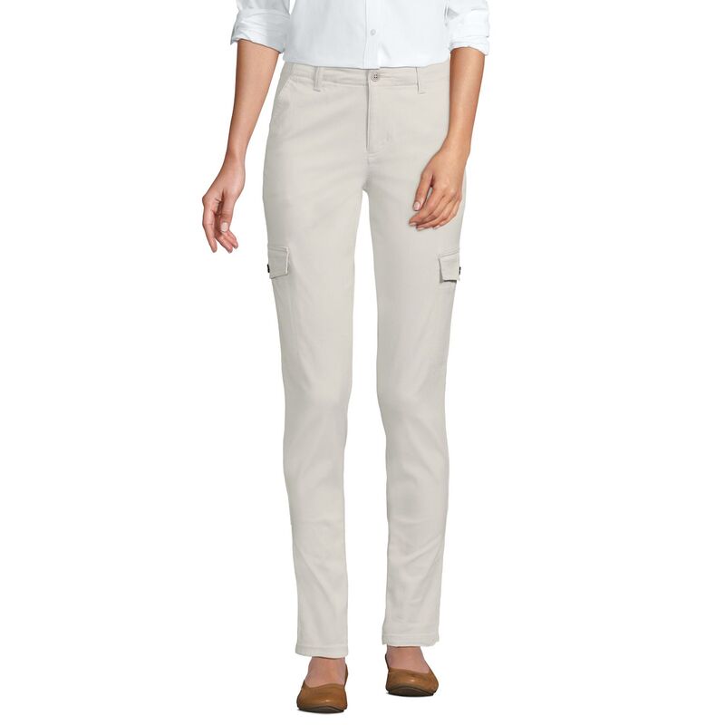ランズエンド レディース ボトムス カジュアルパンツ プチ Petite Lands' End Mid Rise Slim Cargo Chino Pants Light Stone ストーン