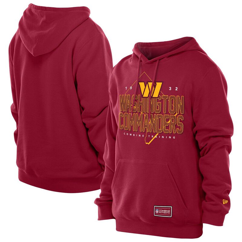 ニューエラ メンズ トップス Tシャツ パーカー Men's New Era Burgundy Washington Commanders Combine Authentic Local State Throwback Hoodie Wft Med Re バーガンディ